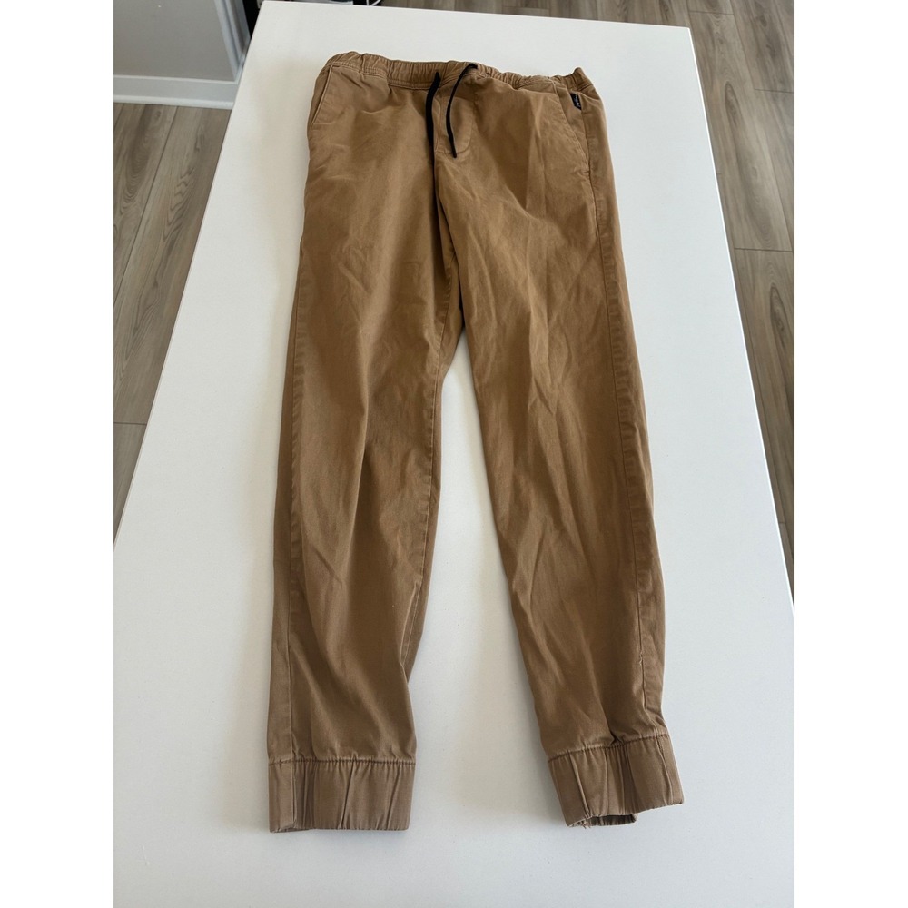 Hollister Mens Advanced Stretch Jogger Pants Khaki Tan Small Elastic Waist small
